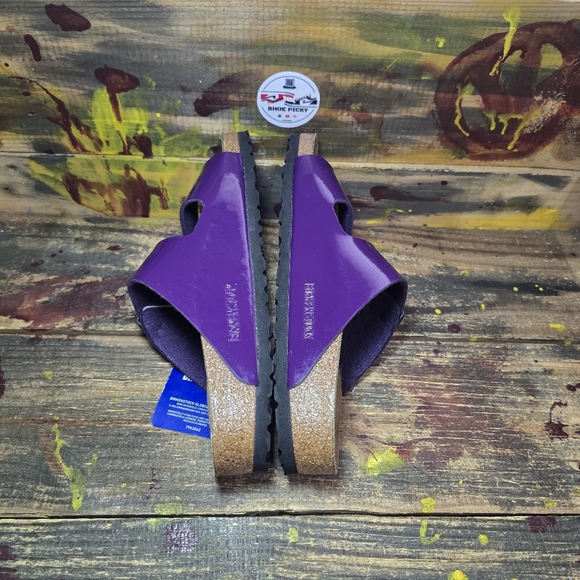 Birkenstock New w/o Box Arizona Plum Purple Birko Flor Patent Regular Size‎ 9 - Picture 5 of 9